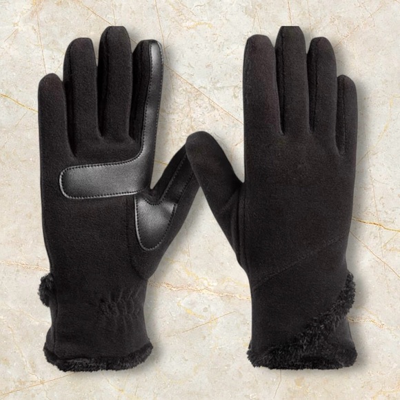 Isotoner Womans Stretch Overlap Fleece Gloves with smartDri - Picture 1 of 3